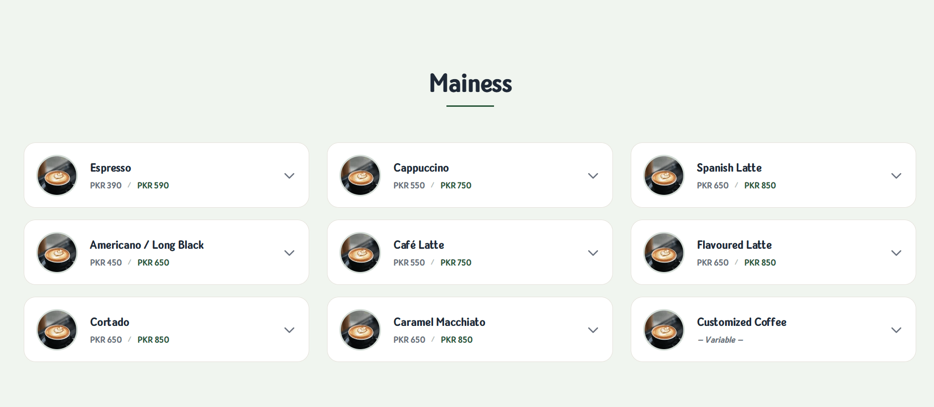 Cactus Coffee Website Section 2